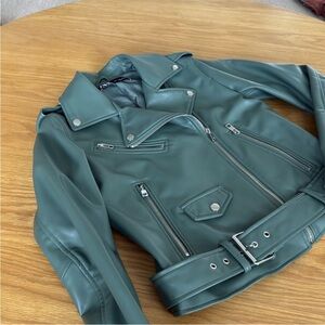Zara Green Leather Jacket